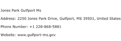Jones Park Gulfport Ms Address Contact Number