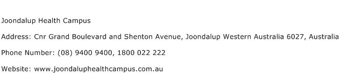 Joondalup Health Campus Address Contact Number