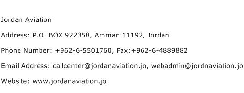 Jordan Aviation Address Contact Number