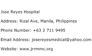 Jose Reyes Hospital Address Contact Number