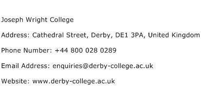 Joseph Wright College Address Contact Number