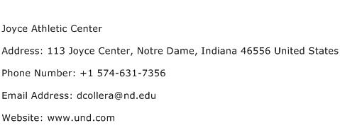 Joyce Athletic Center Address Contact Number