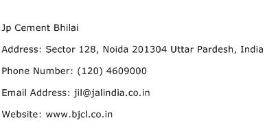 Jp Cement Bhilai Address Contact Number
