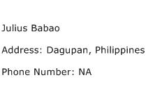 Julius Babao Address Contact Number