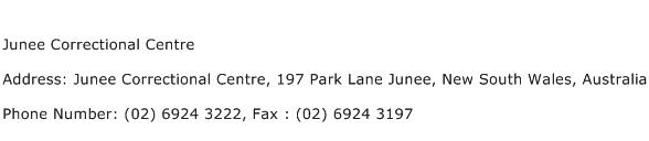 Junee Correctional Centre Address Contact Number
