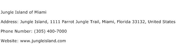 Jungle Island of Miami Address Contact Number