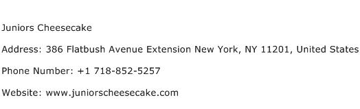 Juniors Cheesecake Address Contact Number