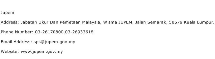 Jupem Address Contact Number Of Jupem