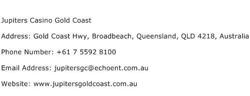 Jupiters Casino Gold Coast Address Contact Number