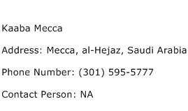 Kaaba Mecca Address Contact Number
