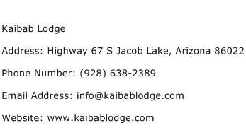 Kaibab Lodge Address Contact Number