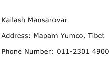 Kailash Mansarovar Address Contact Number
