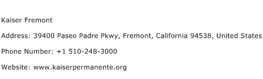 Kaiser Fremont Address Contact Number