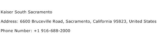 Kaiser South Sacramento Address Contact Number