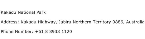 Kakadu National Park Address Contact Number