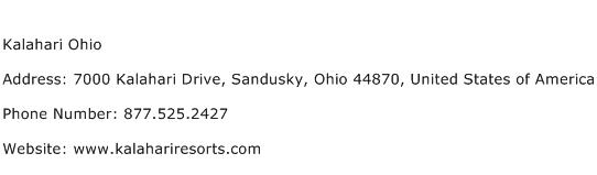 Kalahari Ohio Address Contact Number