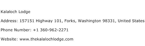 Kalaloch Lodge Address Contact Number
