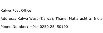 Kalwa Post Office Address Contact Number