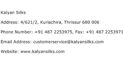 Kalyan Silks Address Contact Number