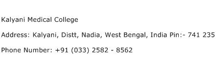 Kalyani Medical College Address Contact Number