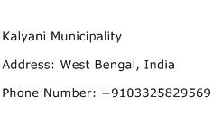 Kalyani Municipality Address Contact Number