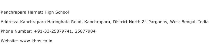 Kanchrapara Harnett High School Address Contact Number