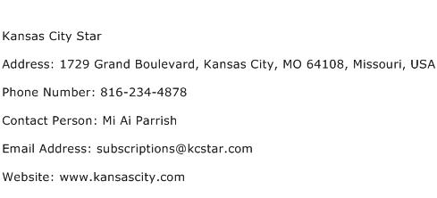 Kansas City Star Address Contact Number