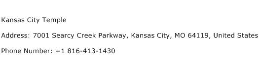 Kansas City Temple Address Contact Number