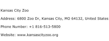 Kansas City Zoo Address Contact Number