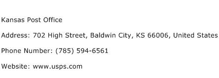 Kansas Post Office Address Contact Number