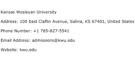 Kansas Wesleyan University Address Contact Number