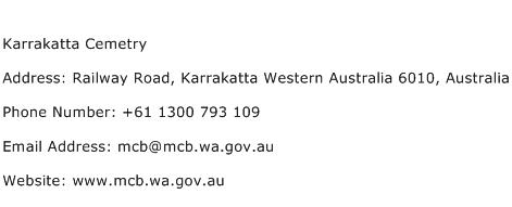 Karrakatta Cemetry Address Contact Number