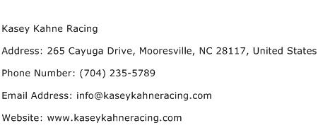 Kasey Kahne Racing Address Contact Number