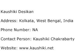 Kaushiki Desikan Address Contact Number