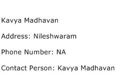 Kavya Madhavan Address Contact Number