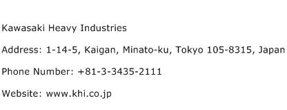 Kawasaki Heavy Industries Address Contact Number