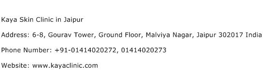 Kaya Skin Clinic in Jaipur Address Contact Number