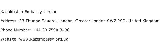 Kazakhstan Embassy London Address Contact Number