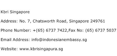 Kbri Singapore Address Contact Number