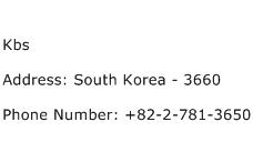 Kbs Address Contact Number