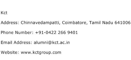 Kct Address Contact Number