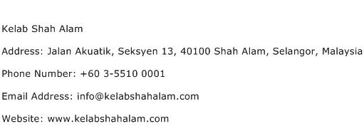 Kelab Shah Alam Address, Contact Number of Kelab Shah Alam