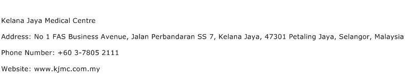 Kelana Jaya Medical Centre Address Contact Number