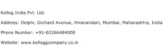Kellog India Pvt. Ltd. Address Contact Number