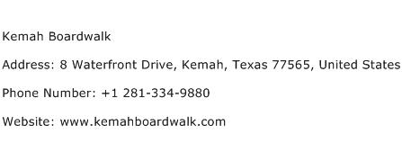 Kemah Boardwalk Address Contact Number