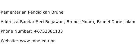 Kementerian Pendidikan Brunei Address Contact Number