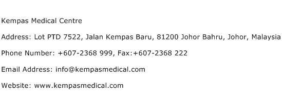 Kempas Medical Centre Address Contact Number