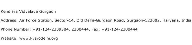 Kendriya Vidyalaya Gurgaon Address Contact Number