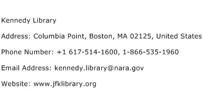 Kennedy Library Address Contact Number