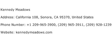 Kennedy Meadows Address Contact Number
